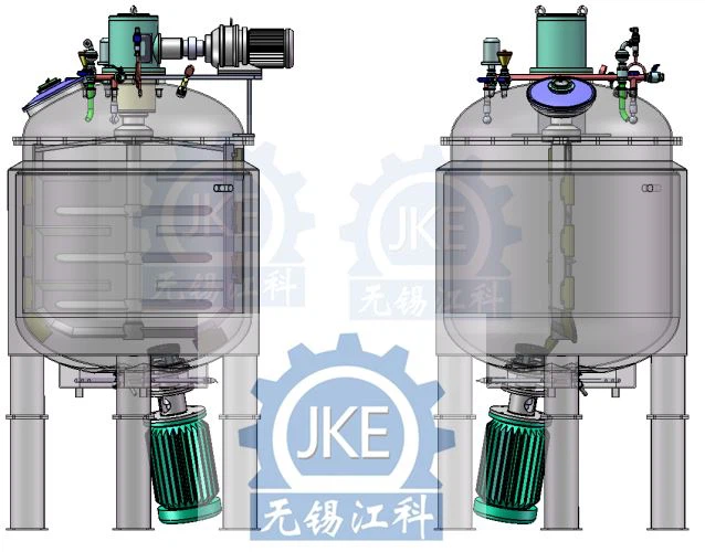 攪拌とホモジナイザーを備えた混合タンク